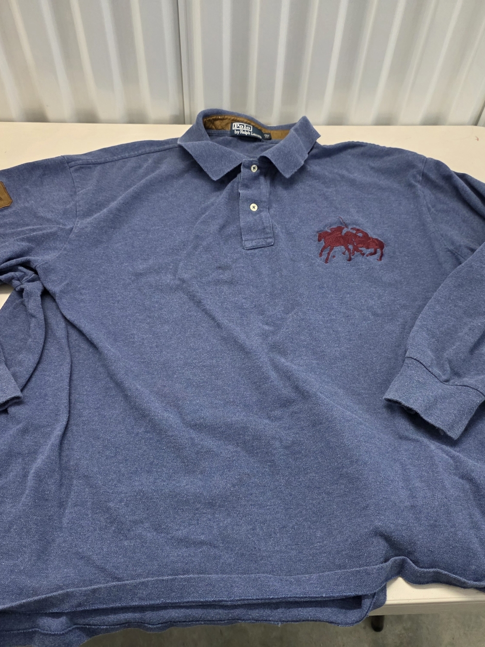 Polo by Ralph Lauren Navy Long Sleeve Polo with Maroon Pony